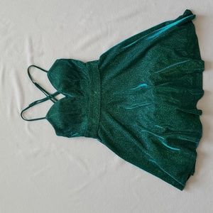 Crystal Doll Glittery Green Dress with Pockets Sz 3